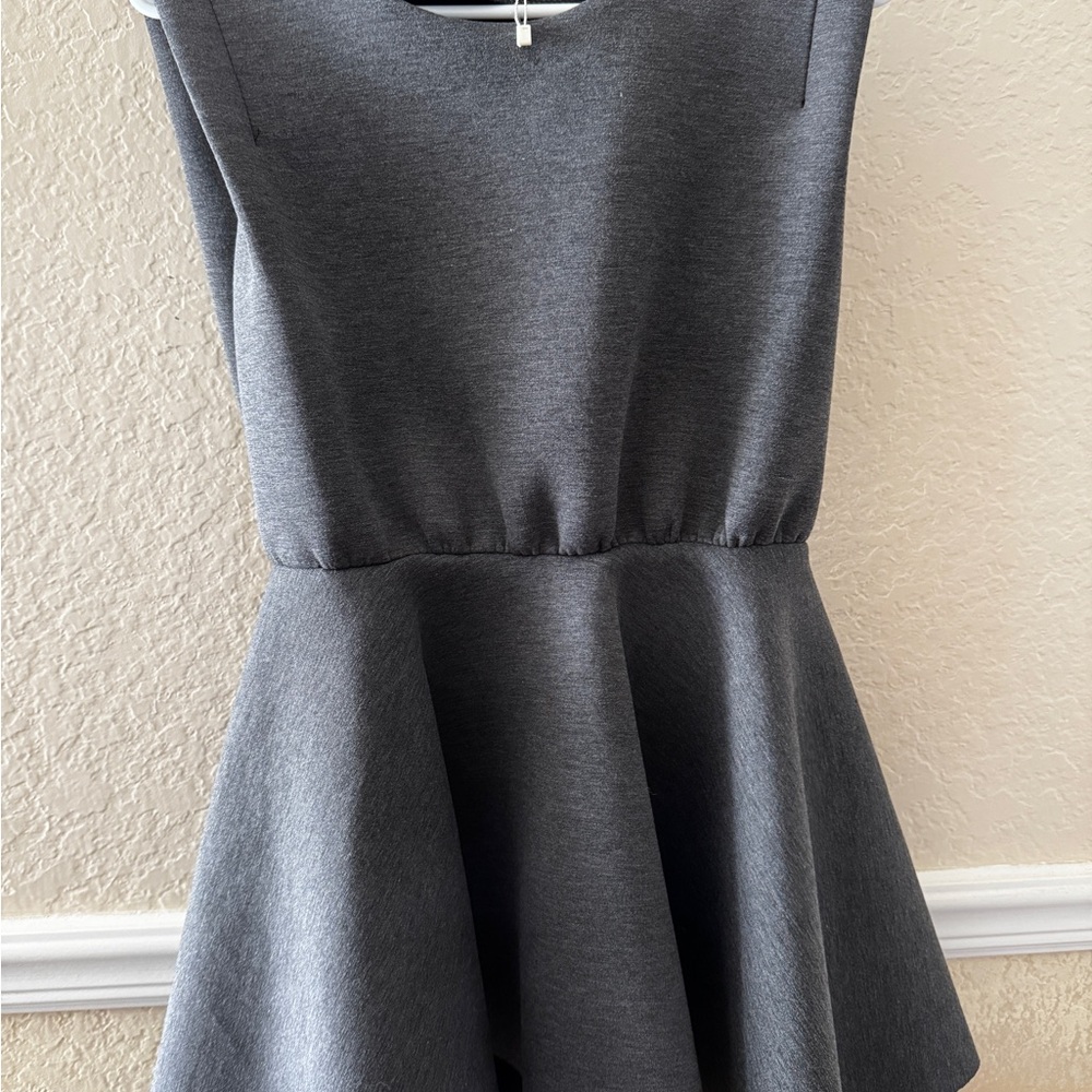 Gray Sleeveless Peplum Dress